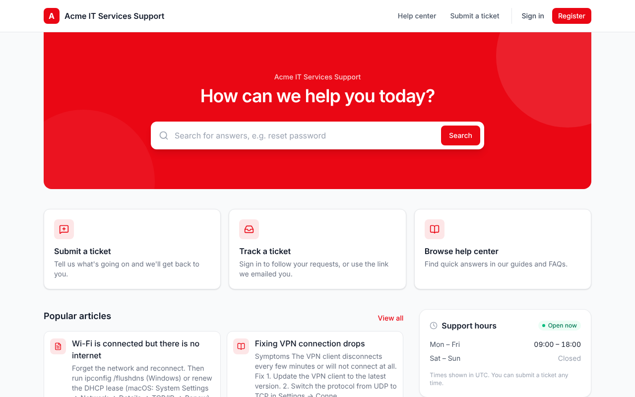 Customer portal
